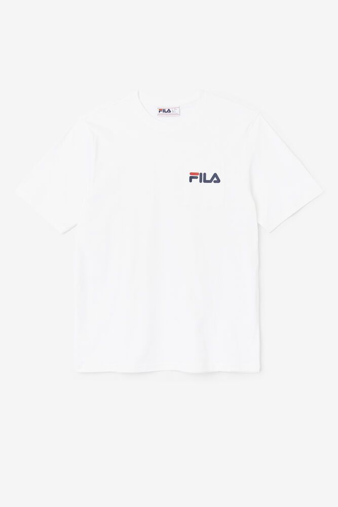 Fila T-Shirt Mens White - Curtis Pocket - Philippines 0648931-PE